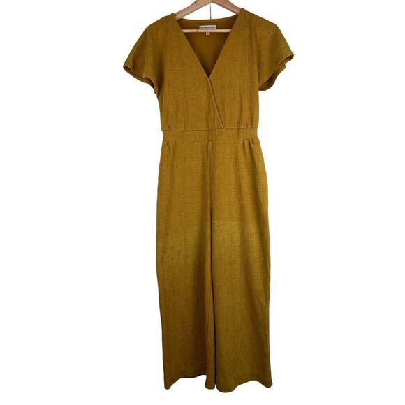 Madewell Texture & Thread Women's XXS Ochre Utility V-Neck Jumpsuit - Picture 1 of 10
